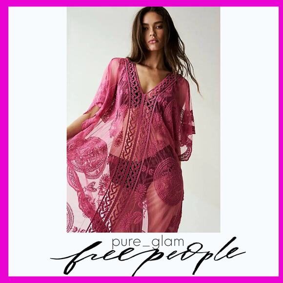 Free People kaftan lace all tous sheer - Picture 1 of 4